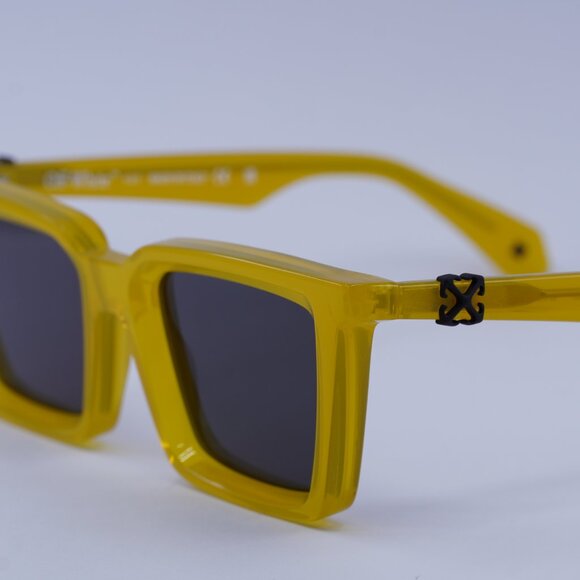 Off-White OERI13U DALTON 1807 Sunglasses Shiny Yellow Square Frame, Grey Lenses - Picture 9 of 11